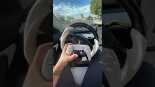 New feature  Drive your Tesla with a PS5 Controller 👀 tesla model | tesla car | tesla elon musk