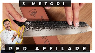 Tutorial - Come si Affilano i Coltelli?  3 metodi che devi conoscere  - PIETRA - ACCIAINO - HORL