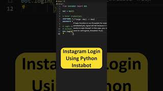 Instagram Login Using Python Instabot #python #shorts