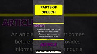 Article - Parts of Speech - American English Grammar - Short  #learnenglish #grammar