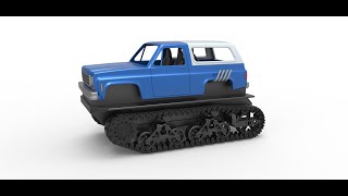 3D printable Vintage Monster tank Version 2 Scale 1:25 3D model view