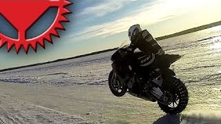 Fastest Motorcycle Wheelie on Ice -- Video of the Week 27th June - Guinness