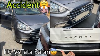 Tata Safari Accident | Hyundai I10 | Tata vs Hyundai Crash Test🔥 | Tata Safari Build Quality