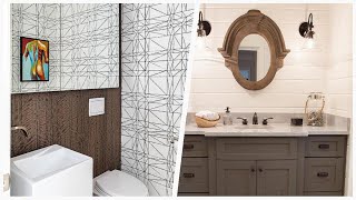 75 White Porcelain Tile Powder Room Design Ideas You'll Love ☆