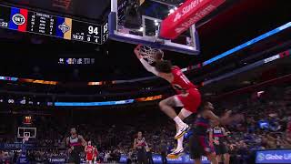 Jaxson Hayes Nearly Hits His Head on The Rim With The Reverse Jam Against The Pistons  NBA 011323