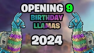 OPENING 9 BIRTHDAY LLAMAS (2024) | Fortnite: Save the World