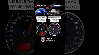 BMW M5 E60 V10 Supercharched 700 HP vs Audi RS6 C6 V10 BiTurbo 700 HP #acceleration