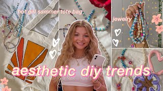 making pinterest + tiktok DIY TRENDS!! *painting tote bags, beaded jewelry, funky mirrors, +more*