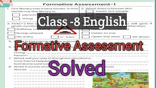 Brij Formative Assessment Class 8 / Workbook class 8 English