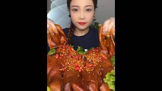 Porky Paradise: Crunchy Spicy Pig Head Mukbang Delight #mukbang