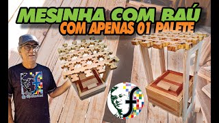 Mesinha com baú com apenas 01 palete, fácil de fazer #artesanato #woodworkingprojects