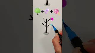 💓Painting trees, Painting ideas with markers DIY #painting #craft #art #satisfying #diy