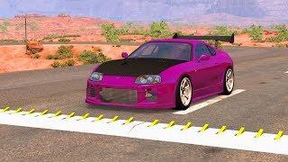 SPIKE STRIPS + BOLLARD = FUN #15 - BeamNG Drive