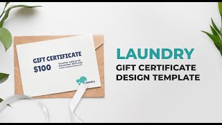 Laundry Gift Certificate Design Template