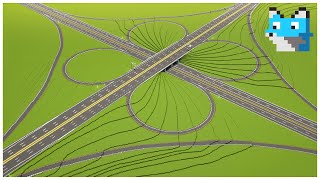 How to build Minecraft Cloverleaf Interchange Highway Tutorial