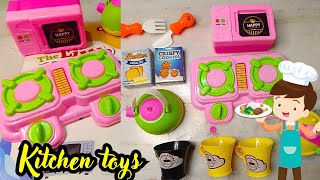 kitchen toys cooking set || toys asmr satisfying || toy kitchen set unboxing ||