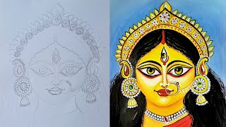 How To Draw Maa Durga || Durga Maa Drawing Step By Step For Begginers || Maa Durga Drawing Tutotial