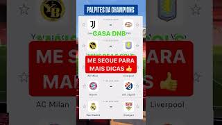 Palpites para os jogos da Champions League 17/09