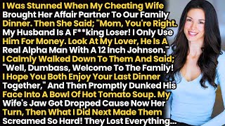 I Was Stunned When My Cheating Wife Brought Her Affair Partner To Our Family Dinner. She Mocked Me..