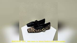 2024 Women's Flat Shoes Round Toe Leopard Print Casual Shoes Woman Bre