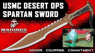 BUDK:  Show Honor & Courage with the USMC Desert Ops Spartan Sword!