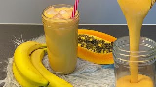 How to Make Papaya Banana Smoothie||Weight Loss Recipe #pawpaw#hearthealth #ghanafood#milkshake