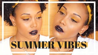 Tutorial : Yellow Summer Makeup look & Bold Lips