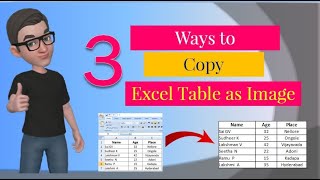 How to convert Excel Table as Image | Copy Excel Table into Image