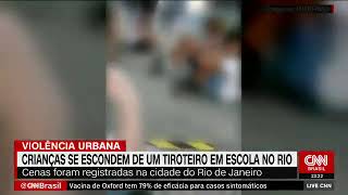 CRIANÇAS SE ESCONDEM DE TIROTEIO NO RIO DE JANEIRO