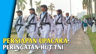 Persiapan upacara peringatan hut tni ke-79