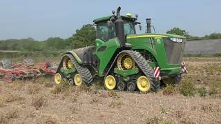 Big John Deere 9620RX Tractor Power Cultivating With Sumo Quatro