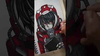 Drawing Light Yagami ( Among Us Style ) In Timelapse @iamshadowartist