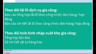 [SME2017] Theo dõi nhận gia công (B5: Theo dõi báo cáo hàng nhận gia công)