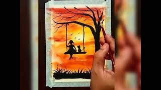 Easy watercolor painting for beginners / Watercolor painting for beginners / Easy drawing painting