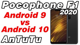 Pocophone F1 128GB Android 9 vs 10 AnTuTu Benchmark 2020