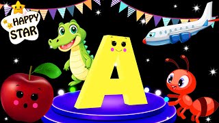 Baby Sensory Videos - Words that start with A - Dancing Videos for Kids - Happy Star Dancing