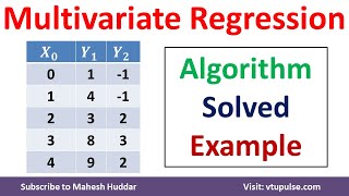 Multivariate Linear Regression Solved Example Multiple Regression in Machine Learning Mahesh Huddar