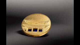 2024 Palau 5 Ounce Tiffany Art Metropolis Gyeongbokgung Gold Proof Coin