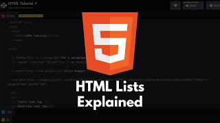 HTML Tutorial #19 - HTML Lists Explained | How To Create Ordered, Unordered and Description Lists