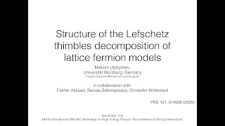 Maksim Ulybyshev, Structure of the Lefschetz thimbles decomposition of lattice fermion models