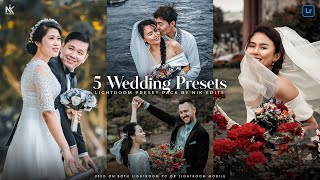 5 Must Have Wedding Lightroom Presets | Free DNG File | Nik Edits