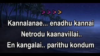 Kannalanae Karaoke With Lyrics Tamil