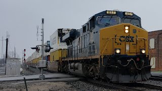 CSX Intermodal Train In Fostoria Ohio