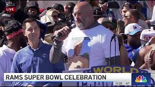 Los Angeles Rams OL Andrew Whitworth at the Super Bowl Victory Celebration