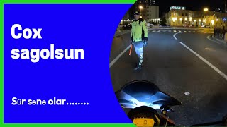 Gecə vaxtı moto ilə tıxacda qaldım , Polis buraxdı məni ...#ilyasmotovlog #motovlog #haojue #baku