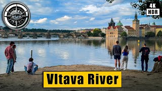 Prague Walking Tour of Střelecký Island and Vltava River 🇨🇿 Czech Republic 4K HDR ASMR