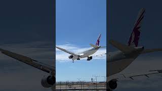 Qatar Airways Airbus A350-1000 landing at Los Angeles International Airport