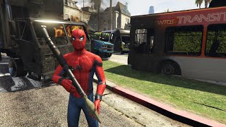 GTA 5 Spiderman RPG Rocket Launcher Explosion