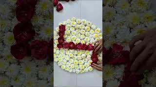 Swastik rangoli design for Diwali / Flower decoration ideas for Diwali #youtubeshorts #rangoli