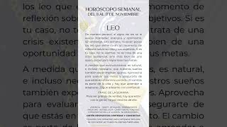 Leo ♌ Horóscopo del 11 al 17 de noviembre #horoscoposemanal #leozodiac #horoscopo